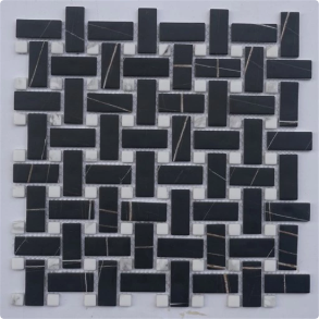 Sahara Noir Basketweave - glass tile